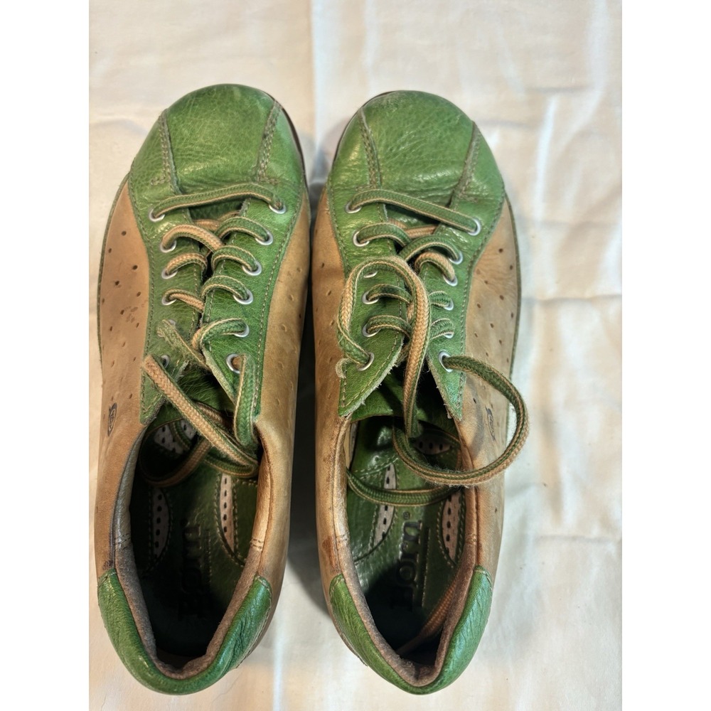 Born women's/men's Leather Lace-Up Sneakers Green/Brown US 6.5 EU 37 W7578 H5